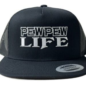 PewPew Life Direct Embroidered Flat Bill Snap Back Classic Trucker Hat Cap